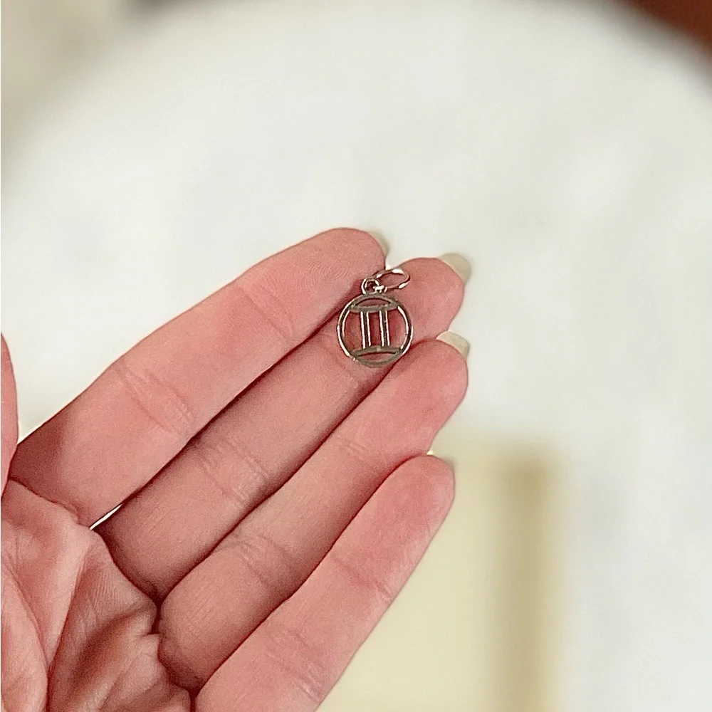 Silver Gemini Zodiac Charm